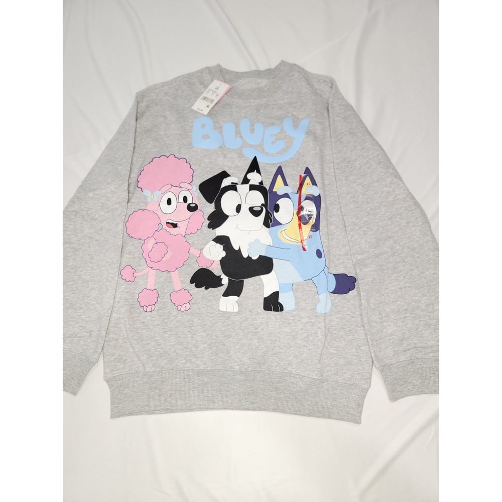 Bluey‎ Best Friends Grey Sweatshirt Pullover Unisex Adult Size X Small